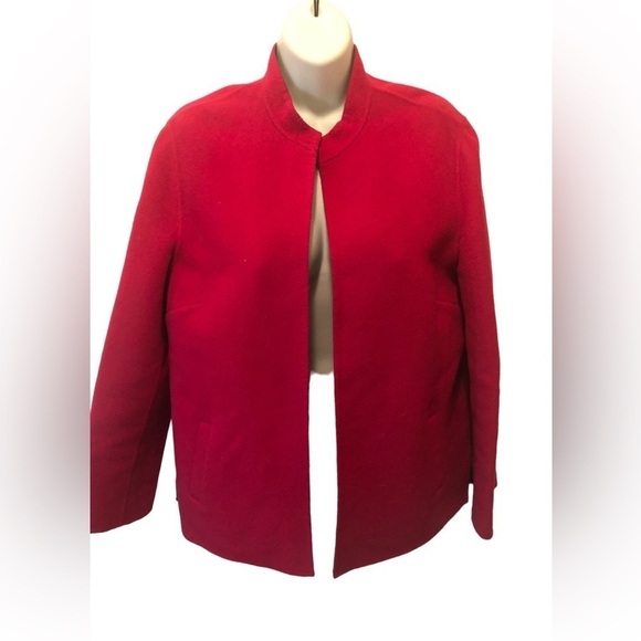 VTG Talbots Wool CASHMERE Blend Pink Open Concept Blazer Jacket Sz. 12 Winter - Picture 2 of 8